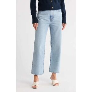 NEW Frame Cotton Denim Le Jane Crop Straight Crop Leg Jeans Blue Size 32